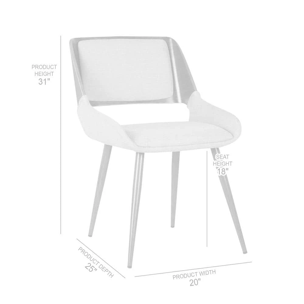 Panda 31 in. Gray Fabric and Walnut Wood Finish Mid-Century Dining Chair by Armen Living 11 Panda 31 in. Gray Fabric and Walnut Wood Finish Mid-Century Dining Chair by Armen Living - Image 9