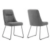 Quartz Gray Fabric and Metal Dining Room Side Chairs (Set of 2) by Armen Living -Armen Living Online Shop gray armen living dining chairs lcqrsigr 64 1000