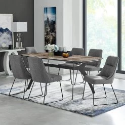 Quartz Gray Fabric and Metal Dining Room Side Chairs (Set of 2) by Armen Living -Armen Living Online Shop gray armen living dining chairs lcqrsigr 76 1000