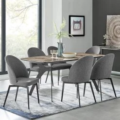 Sunny Swivel Gray Fabric and Metal Dining Room Side Chairs (Set of 2) by Armen Living -Armen Living Online Shop gray armen living dining chairs lcsnsigr 76 1000