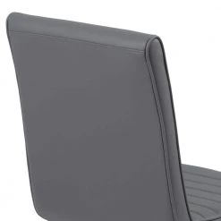 Tempe 36 in. Gray Faux Leather and Brushed Stainless Steel Finish Dining Chair (Set of 2) by Armen Living -Armen Living Online Shop gray armen living dining chairs lctesigrbs 44 1000