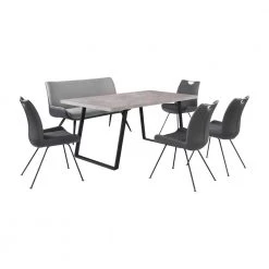 Coronado 6-Piece Grey Rectangular Dining Set by Armen Living