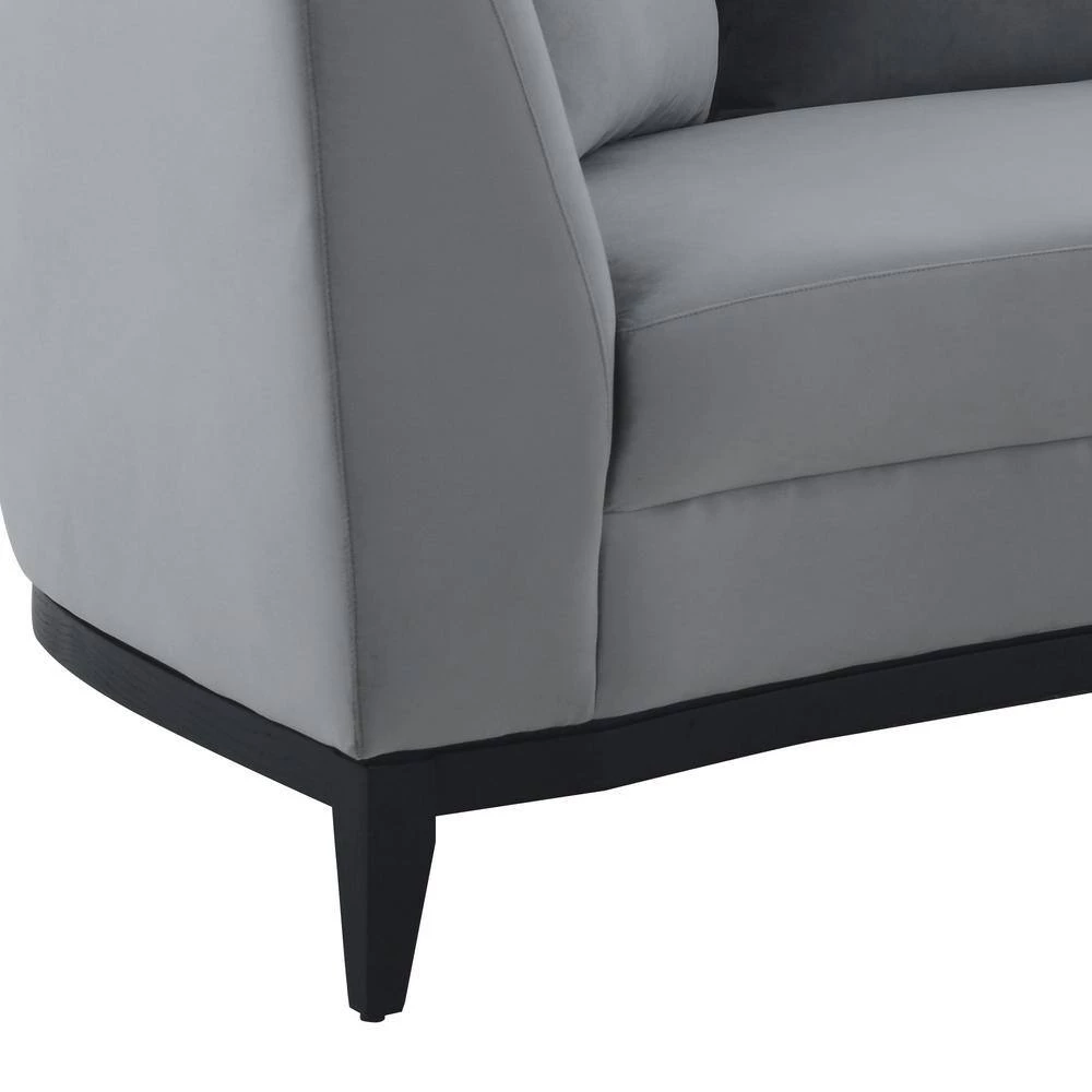 Melange 72" W Gray Velvet 2 Seater Loveseats by Armen Living 8 Melange 72" W Gray Velvet 2 Seater Loveseats by Armen Living - Image 6