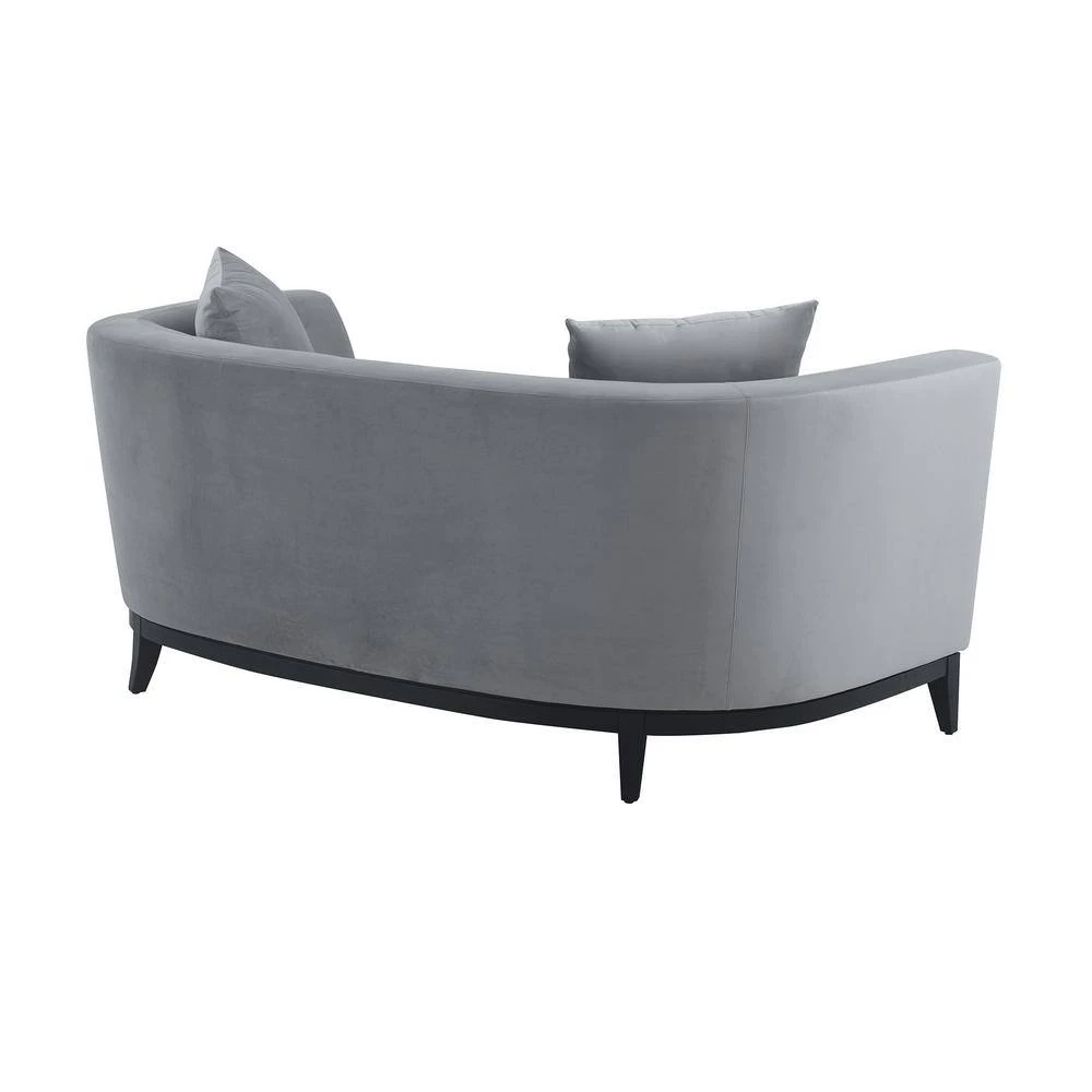 Melange 72" W Gray Velvet 2 Seater Loveseats by Armen Living 6 Melange 72" W Gray Velvet 2 Seater Loveseats by Armen Living - Image 4