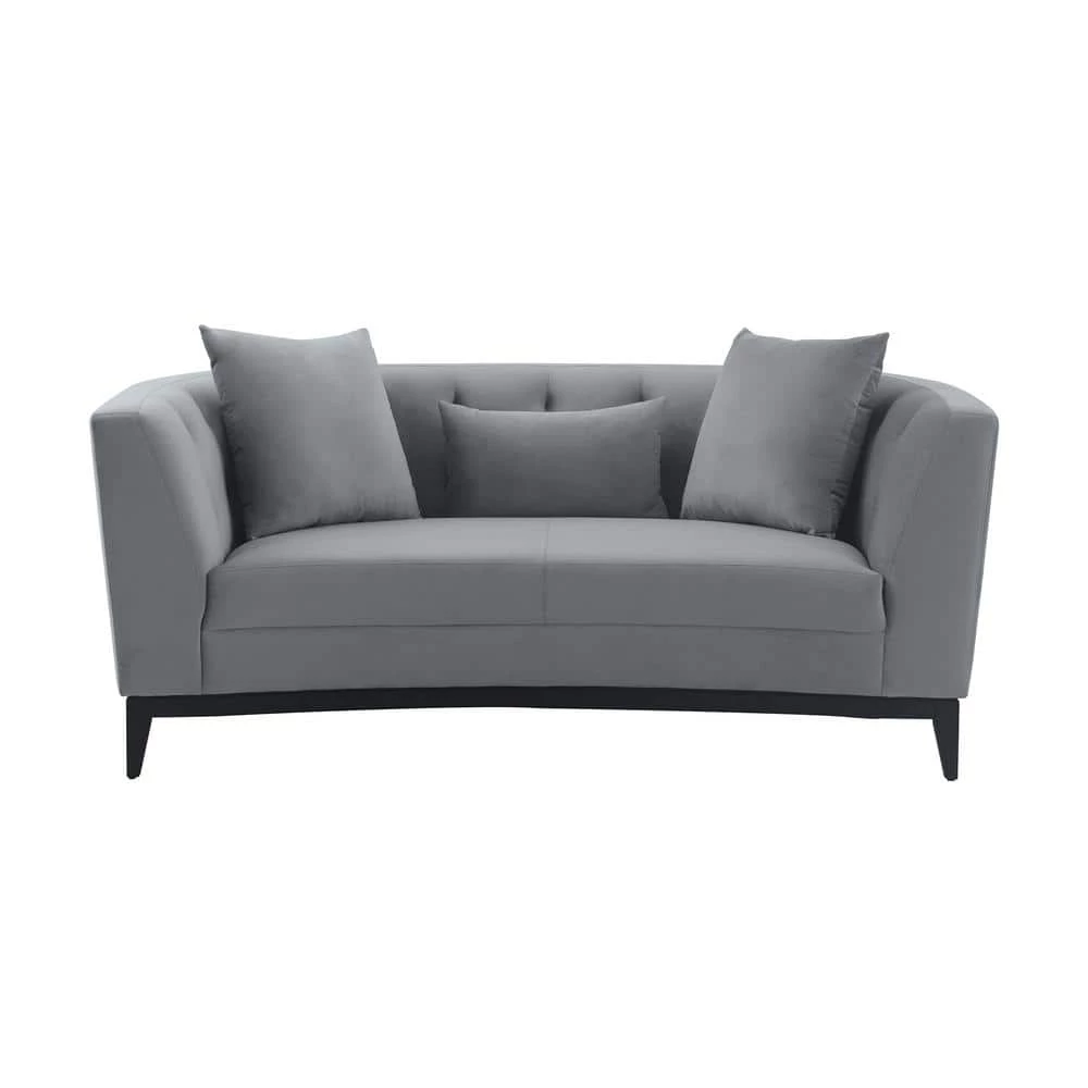 Melange 72" W Gray Velvet 2 Seater Loveseats by Armen Living 3 Melange 72" W Gray Velvet 2 Seater Loveseats by Armen Living