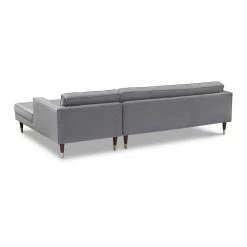 Somerset 2-Piece Gray Button-Tufted Velvet 4-Seater L-Shaped Right-Facing Sectional Sofa by Armen Living -Armen Living Online Shop gray armen living sectional sofas lcsmsegry 4f 1000