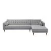 Somerset 2-Piece Gray Button-Tufted Velvet 4-Seater L-Shaped Right-Facing Sectional Sofa by Armen Living -Armen Living Online Shop gray armen living sectional sofas lcsmsegry 64 1000