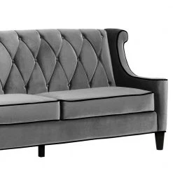 Barrister 83 in. Gray Velvet 3-Seater Chesterfield Sofa with Round Arms by Armen Living -Armen Living Online Shop gray armen living sofas couches lc8443gray 4f 1000