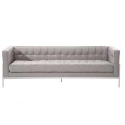 Andre Contemporary Gray Tweed and Stainless Steel Sofa by Armen Living -Armen Living Online Shop gray armen living sofas couches lcan3gr c3 1000