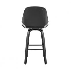 Arabela 26 in Counter Height Stool w/ High Back Grey Faux Leather and Black Wood Finish by Armen Living -Armen Living Online Shop gray black armen living bar stools lcaabablgr26 1f 1000