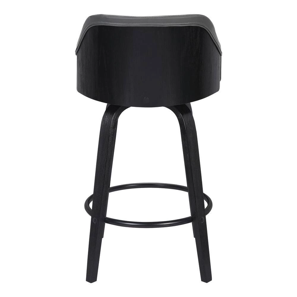Alec 35 in. Grey Bar Stool by Armen Living 8 Alec 35 in. Grey Bar Stool by Armen Living - Image 6