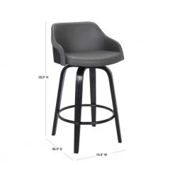 Alec 35 in. Grey Bar Stool by Armen Living 12 Alec 35 in. Grey Bar Stool by Armen Living -Armen Living Online Shop gray black armen living bar stools lcaebablgr26 40 1000
