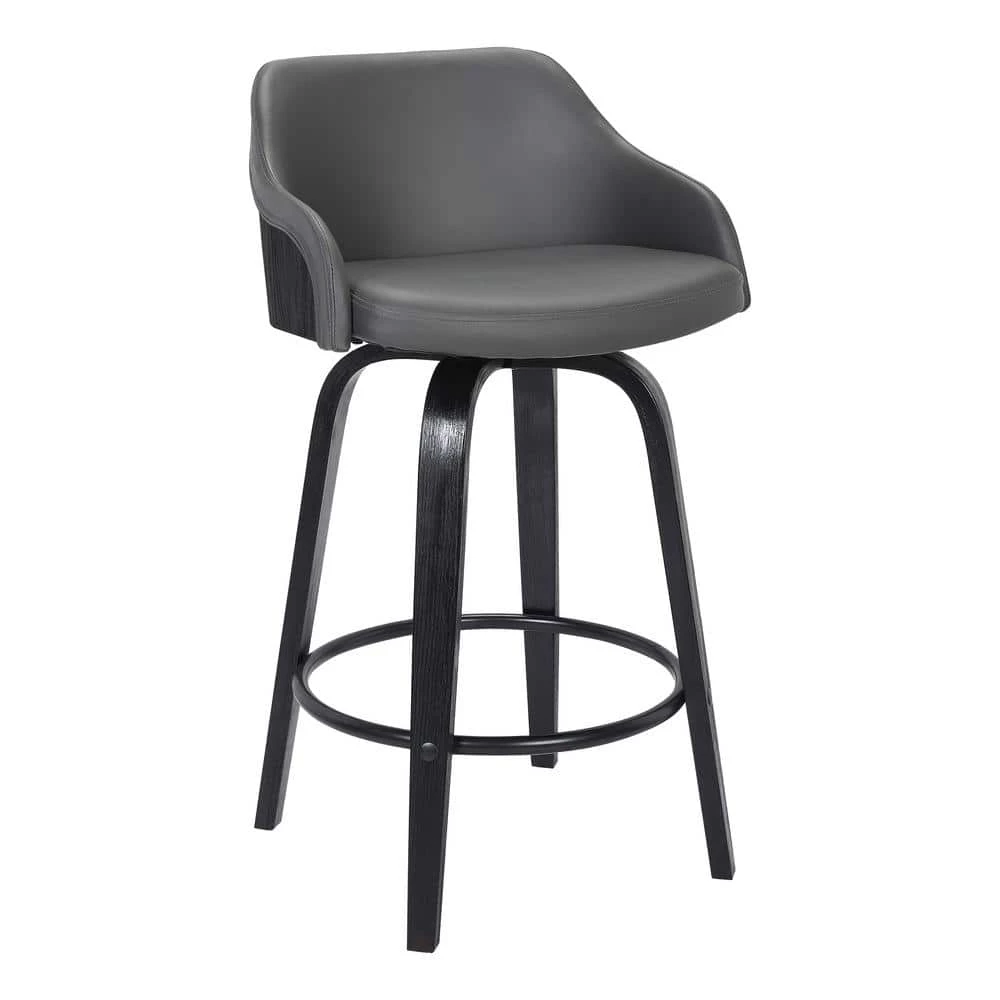 Alec 35 in. Grey Bar Stool by Armen Living 3 Alec 35 in. Grey Bar Stool by Armen Living