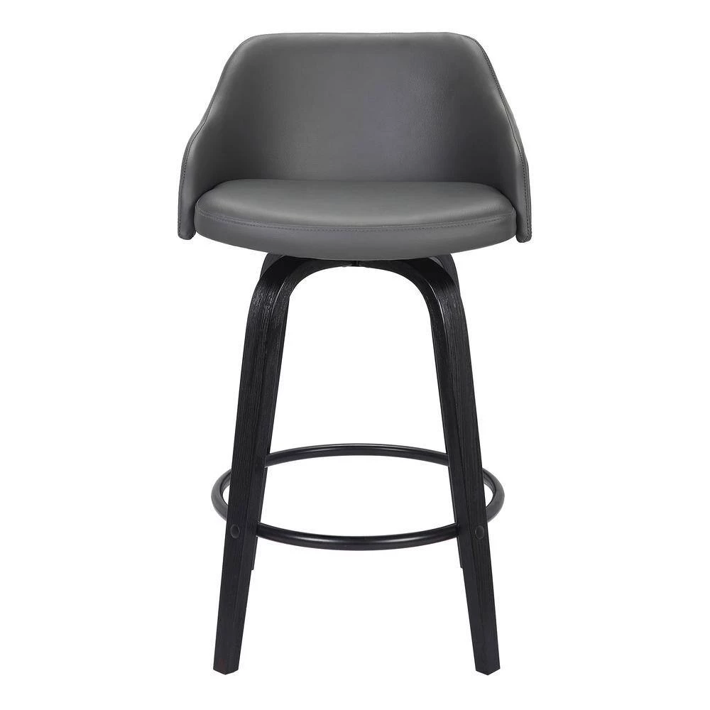 Alec 35 in. Grey Bar Stool by Armen Living 6 Alec 35 in. Grey Bar Stool by Armen Living - Image 4