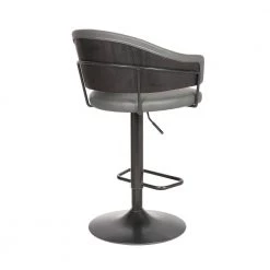 Brody Adjustable Gray Faux Leather Swivel Bar Stool In Black Powder Coated Finish by Armen Living 13 Brody Adjustable Gray Faux Leather Swivel Bar Stool In Black Powder Coated Finish by Armen Living -Armen Living Online Shop gray black armen living bar stools lcbobablgr 1f 1000