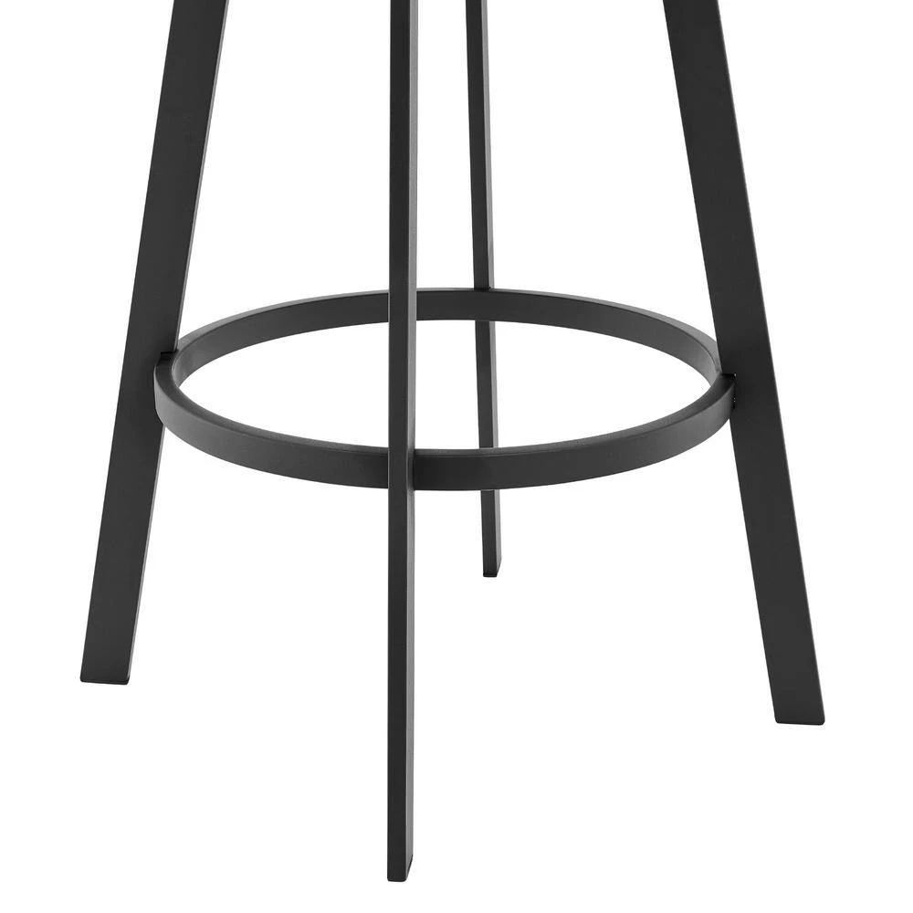 Scranton Slate Grey Swivel Modern Metal and Faux Leather Bar and Counter Stool by Armen Living 8 Scranton Slate Grey Swivel Modern Metal and Faux Leather Bar and Counter Stool by Armen Living - Image 6
