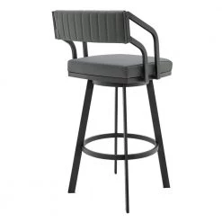Scranton Slate Grey Swivel Modern Metal and Faux Leather Bar and Counter Stool by Armen Living 11 Scranton Slate Grey Swivel Modern Metal and Faux Leather Bar and Counter Stool by Armen Living -Armen Living Online Shop gray black armen living bar stools lccpbablsg26 4f 1000