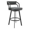Scranton Slate Grey Swivel Modern Metal and Faux Leather Bar and Counter Stool by Armen Living -Armen Living Online Shop gray black armen living bar stools lccpbablsg26 64 1000