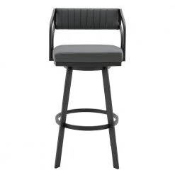 Scranton Slate Grey Swivel Modern Metal and Faux Leather Bar and Counter Stool by Armen Living 10 Scranton Slate Grey Swivel Modern Metal and Faux Leather Bar and Counter Stool by Armen Living -Armen Living Online Shop gray black armen living bar stools lccpbablsg26 c3 1000
