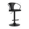 Eagle Contemporary 32 in. Black Brushed Wood Back Adjustable Bar Stool with Black Faux Leather by Armen Living 2 Eagle Contemporary 32 in. Black Brushed Wood Back Adjustable Bar Stool with Black Faux Leather by Armen Living -Armen Living Online Shop gray black armen living bar stools lceaswbablbl 64 1000