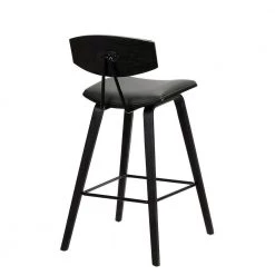 Fox 26" Mid-Century Counter Height Bar Stool in Grey Faux Leather with Black Brushed Wood by Armen Living 13 Fox 26" Mid-Century Counter Height Bar Stool in Grey Faux Leather with Black Brushed Wood by Armen Living -Armen Living Online Shop gray black armen living bar stools lcfobablgr26 1f 1000