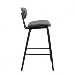 Fox 26" Mid-Century Counter Height Bar Stool in Grey Faux Leather with Black Brushed Wood by Armen Living 12 Fox 26" Mid-Century Counter Height Bar Stool in Grey Faux Leather with Black Brushed Wood by Armen Living -Armen Living Online Shop gray black armen living bar stools lcfobablgr26 4f 1000