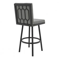 Rochester Grey Swivel Modern Metal and Faux Leather Bar and Counter Stool by Armen Living 11 Rochester Grey Swivel Modern Metal and Faux Leather Bar and Counter Stool by Armen Living -Armen Living Online Shop gray black armen living bar stools lcgebablgr26 4f 1000