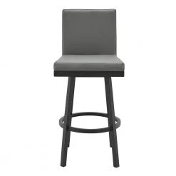 Rochester Grey Swivel Modern Metal and Faux Leather Bar and Counter Stool by Armen Living 10 Rochester Grey Swivel Modern Metal and Faux Leather Bar and Counter Stool by Armen Living -Armen Living Online Shop gray black armen living bar stools lcgebablgr26 c3 1000