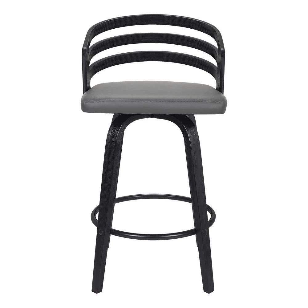 Jayden 39 in. Grey Bar Stool by Armen Living 6 Jayden 39 in. Grey Bar Stool by Armen Living - Image 4