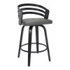 Jayden 39 in. Grey Bar Stool by Armen Living -Armen Living Online Shop gray black armen living bar stools lcjybagrbl30 64 1000