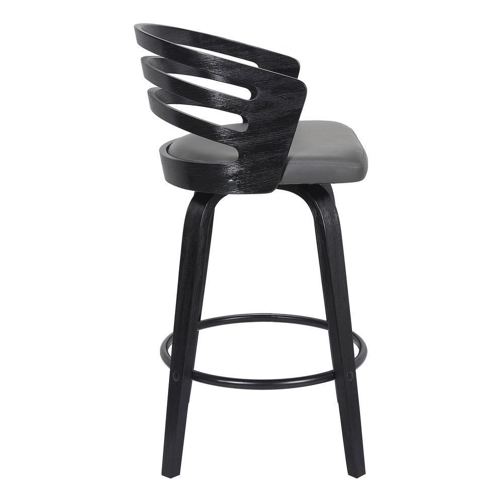 Jayden 39 in. Grey Bar Stool by Armen Living 5 Jayden 39 in. Grey Bar Stool by Armen Living - Image 3