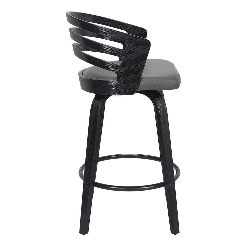 Jayden 39 in. Grey Bar Stool by Armen Living 4 Jayden 39 in. Grey Bar Stool by Armen Living - Image 2