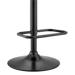 Leland 24-33 in. Adjustable Height Barstool w/ High Back Grey Faux Leather and Black Finish by Armen Living -Armen Living Online Shop gray black armen living bar stools lclebablgr 1d 1000