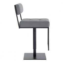 Michele Contemporary Swivel Bar Stool in Matte Black and Grey Faux Leather by Armen Living -Armen Living Online Shop gray black armen living bar stools lcmiswbambgr c3 1000