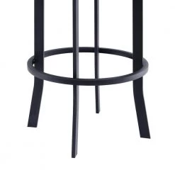 Natalie Contemporary 30 in. Bar Height Bar Stool in Black Powder Coated and Vintage Grey Faux Leather by Armen Living -Armen Living Online Shop gray black armen living bar stools lcntbablvg30 76 1000
