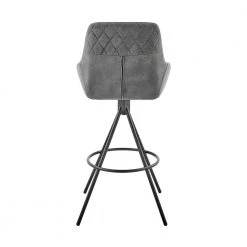 Odessa 30 in. Bar Height Bar Stool in Charcoal Fabric and Black by Armen Living -Armen Living Online Shop gray black armen living bar stools lcodbach30 44 1000