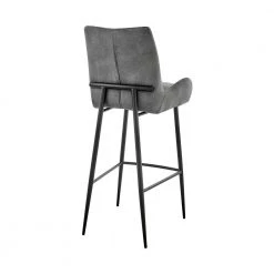 Panama 26 in. Counter Height Bar Stool in Charcoal Fabric and Black by Armen Living -Armen Living Online Shop gray black armen living bar stools lcpmbach26 1f 1000