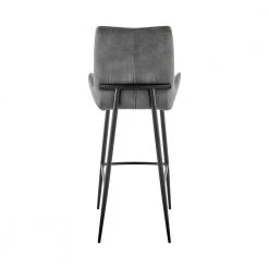 Panama 26 in. Counter Height Bar Stool in Charcoal Fabric and Black by Armen Living -Armen Living Online Shop gray black armen living bar stools lcpmbach26 44 1000