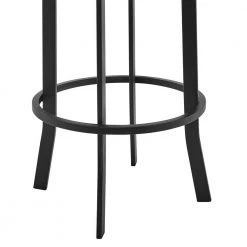 Prinz 30" Bar Height Swivel Stool in Grey Faux Leather and Matte Black Finish by Armen Living -Armen Living Online Shop gray black armen living bar stools lcprbagrbl30 44 1000