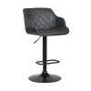 Toby Contemporary Adjustable Black Powder Coated with Grey Faux Leather and Black Brushed Wood Bar Stool by Armen Living -Armen Living Online Shop gray black armen living bar stools lctoswbablgr 64 1000
