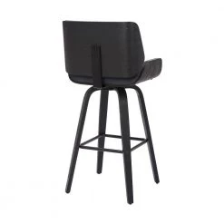 Tyler 26 in. Swivel Gray/Black Faux Leather and Wood Counter Stool by Armen Living -Armen Living Online Shop gray black armen living bar stools lctybagrbl26 4f 1000