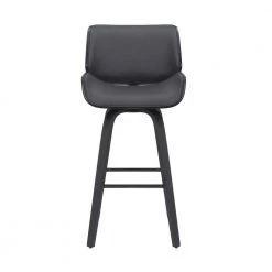 Tyler 26 in. Swivel Gray/Black Faux Leather and Wood Counter Stool by Armen Living -Armen Living Online Shop gray black armen living bar stools lctybagrbl26 c3 1000