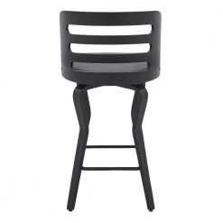 Verne 26 in. Swivel Gray Faux Leather and Black Wood Bar Stool by Armen Living -Armen Living Online Shop gray black armen living bar stools lcvrbablgr26 44 1000