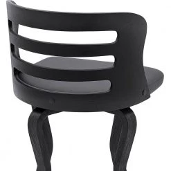 Verne 26 in. Swivel Gray Faux Leather and Black Wood Bar Stool by Armen Living -Armen Living Online Shop gray black armen living bar stools lcvrbablgr26 76 1000