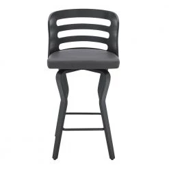 Verne 26 in. Swivel Gray Faux Leather and Black Wood Bar Stool by Armen Living -Armen Living Online Shop gray black armen living bar stools lcvrbablgr26 c3 1000