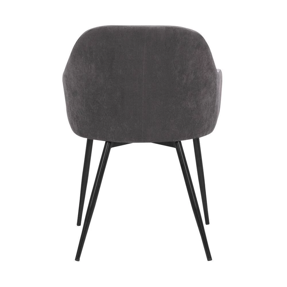 Pixie Dark Grey and Black Fabric Dining Room Chair with Black Metal Legs by Armen Living 8 Pixie Dark Grey and Black Fabric Dining Room Chair with Black Metal Legs by Armen Living - Image 6