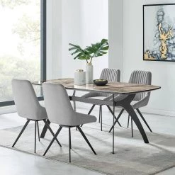 Andes and Alison 5-Piece Gray Fabric Rectangular Dining Set by Armen Living -Armen Living Online Shop gray black armen living dining room sets setandi5aigr 31 1000