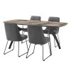 Andes and Quartz 5-Piece Gray Fabric Rectangular Dining Set by Armen Living -Armen Living Online Shop gray black armen living dining room sets setandi5qrgr 64 1000