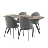 Andes and Sunny 5-Piece Gray Fabric Rectangular Dining Set by Armen Living -Armen Living Online Shop gray black armen living dining room sets setandi5sngr 64 1000