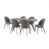 Andes and Sunny 7-Piece Gray Fabric Rectangular Dining Set by Armen Living -Armen Living Online Shop gray black armen living dining room sets setandi7sngr 64 1000